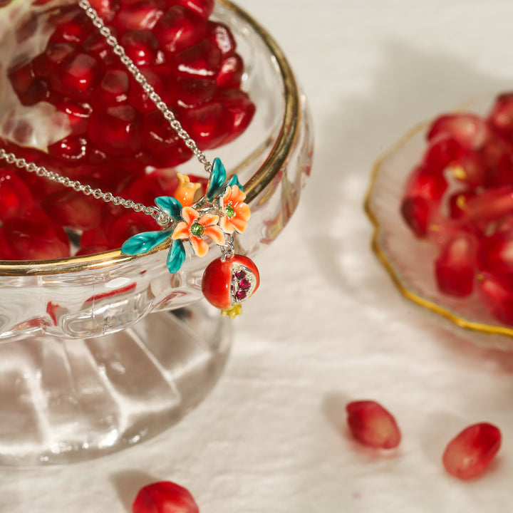 Sliver Pomegranate Fruit Necklace
