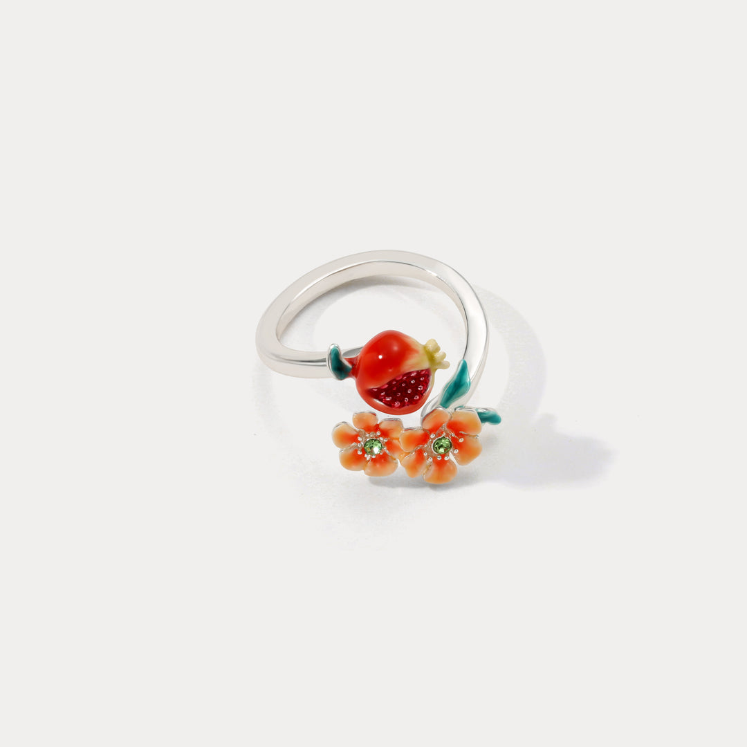 Sliver Pomegranate Fruit Ring
