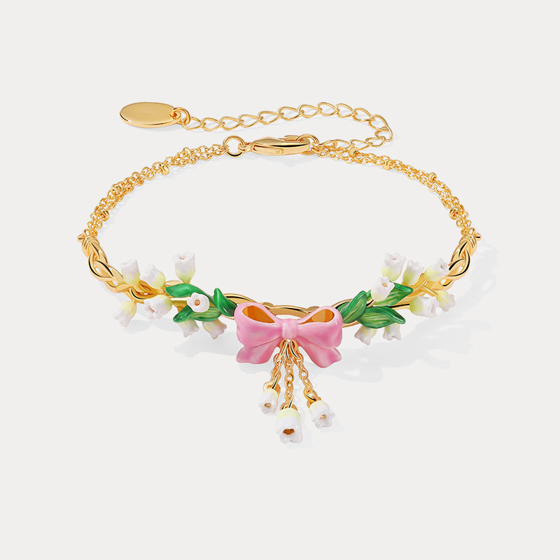 Selenichast Lily Of The Valley Bowknot Bracelet