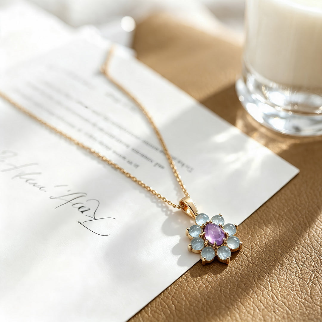 Amethyst Flower Necklace