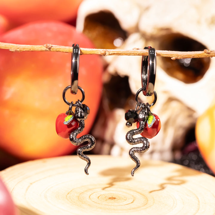 Snake and Apple Earrings