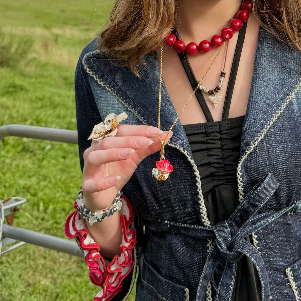 Rabbit Mushroom Locket Necklace