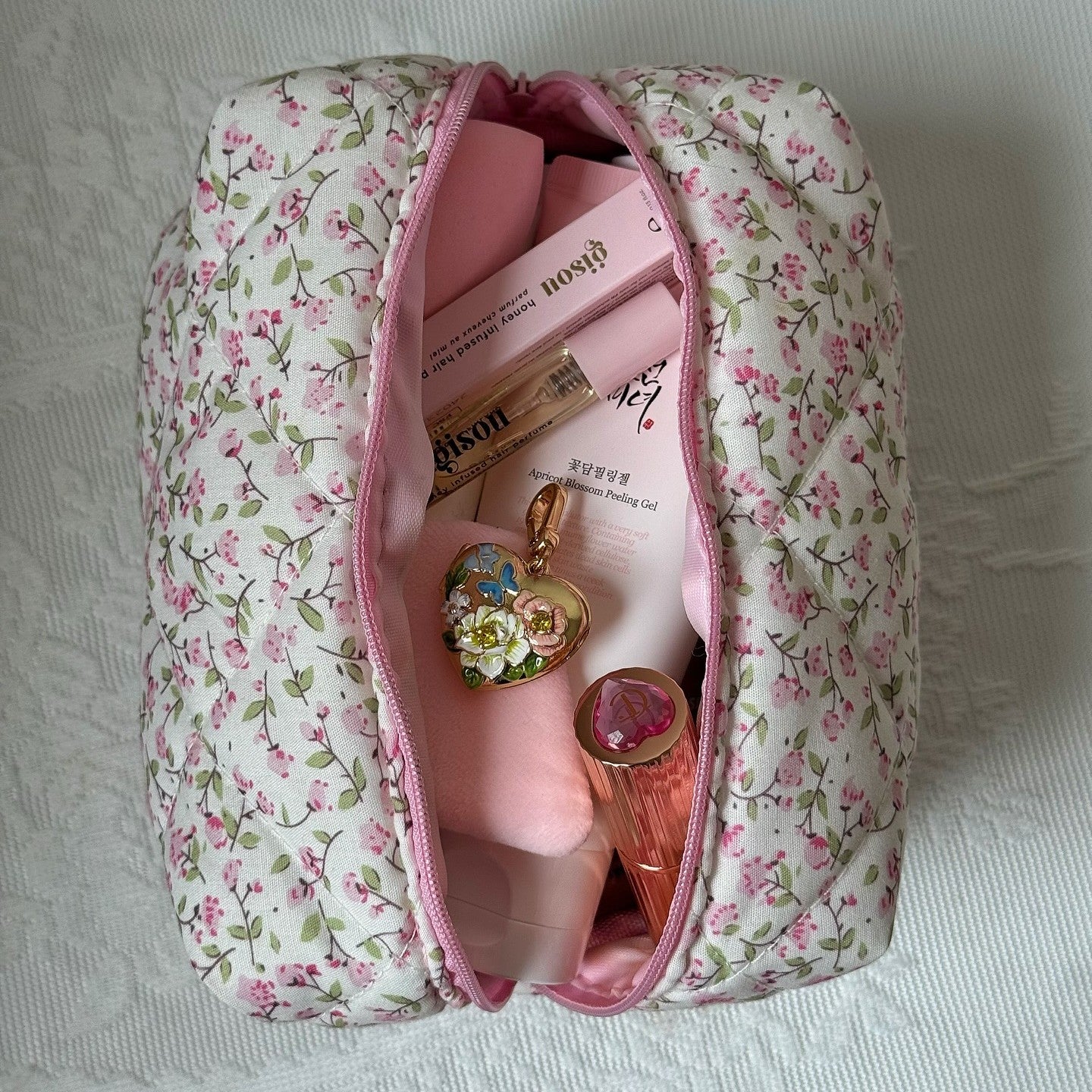 Flower Heart Shaped Locket Necklace