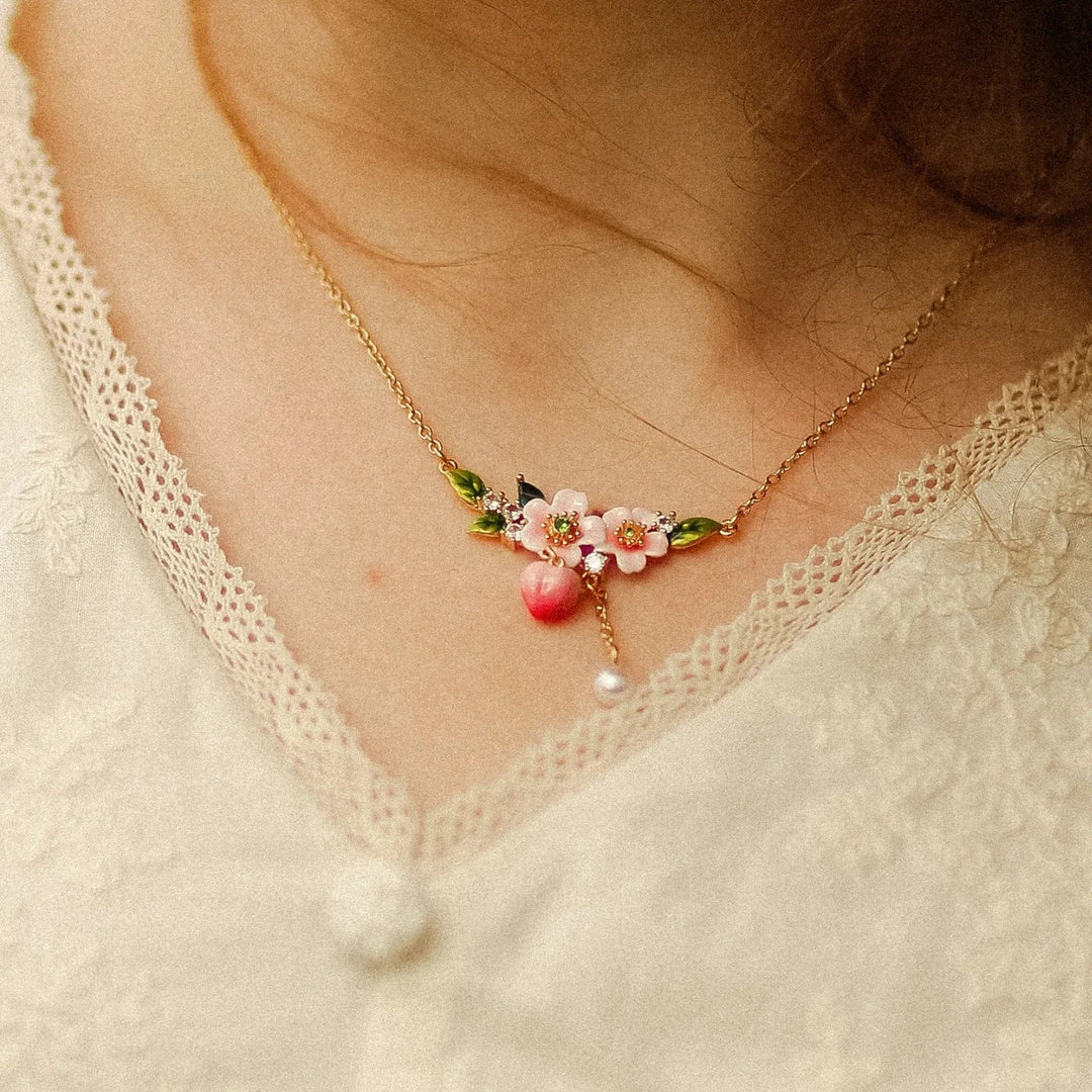 Selenichast Peach Blossom Necklace Summer Gifts