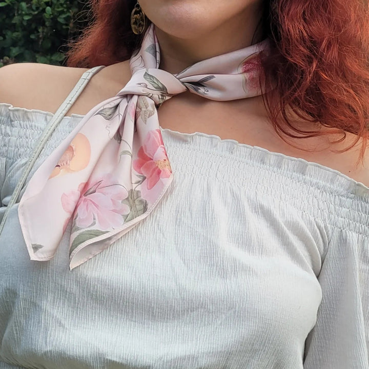 Pink Garden Square Scarf Selenichast