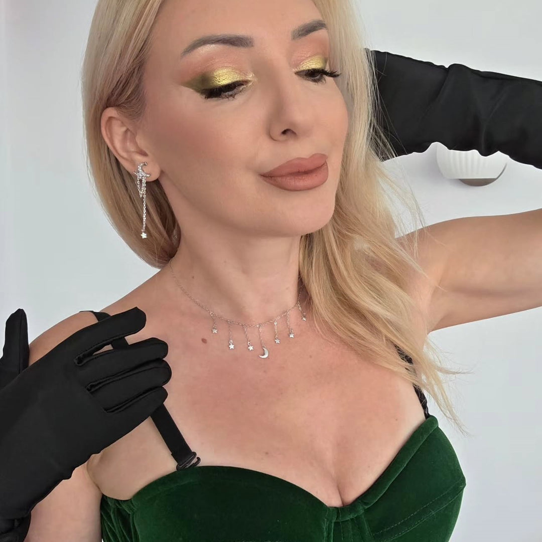 Moon and Star Tassel Necklace