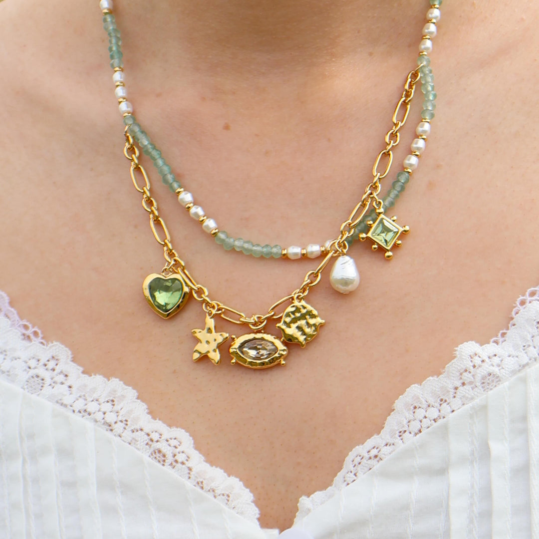 Selenichast Charms Layered Bead Necklace