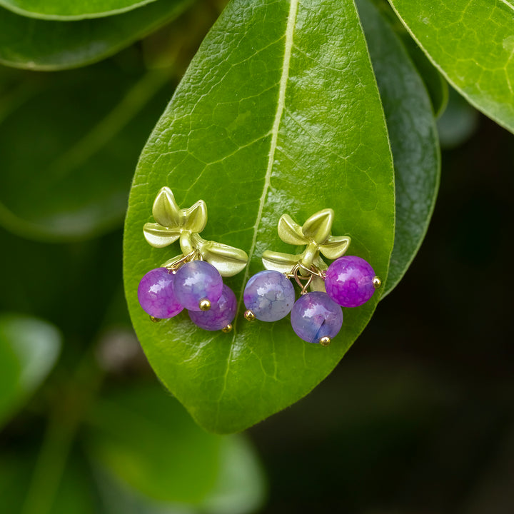 Purple Berry Stud Earrings