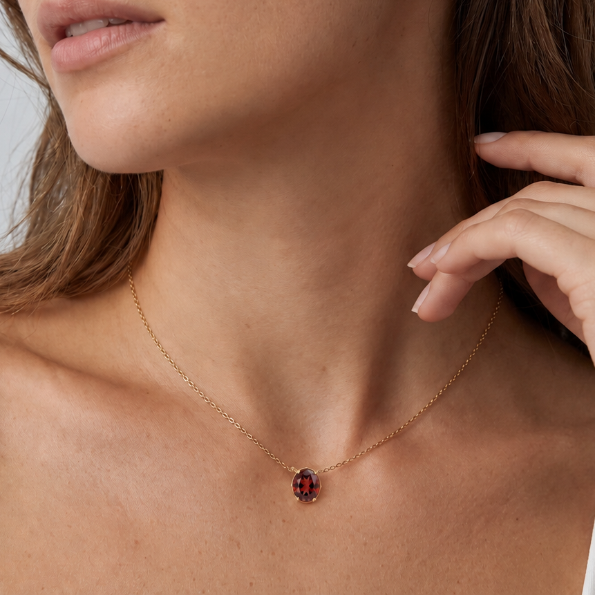Garnet Birthstone Necklace