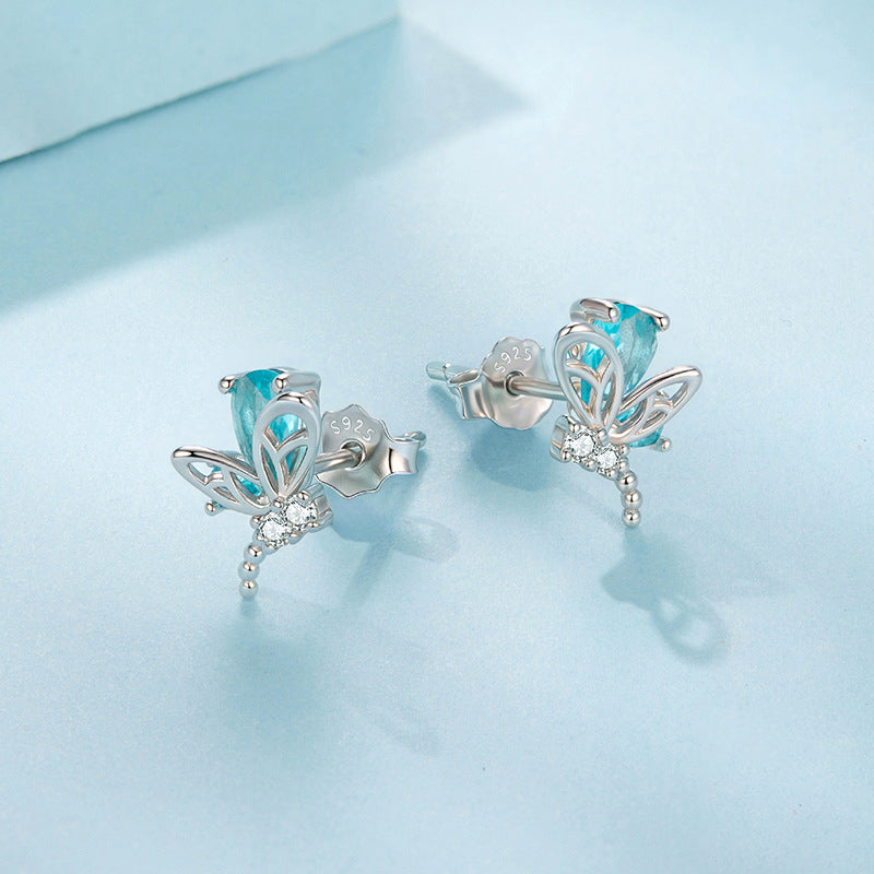 Selenichast Nature-Inspired Butterfly Jewelry with Blue Accents