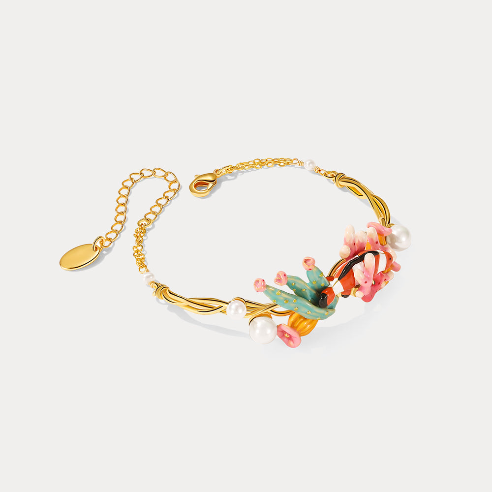 Coral Clownfish Chain Bracelet