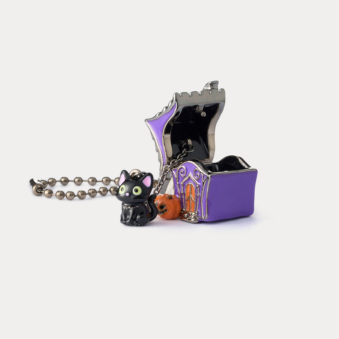 Selenichast Halloween Black Cat Locket Necklace for Women