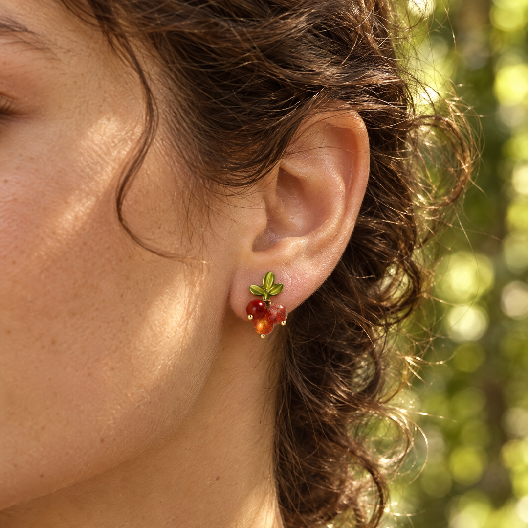 Cranberry Stud Earrings
