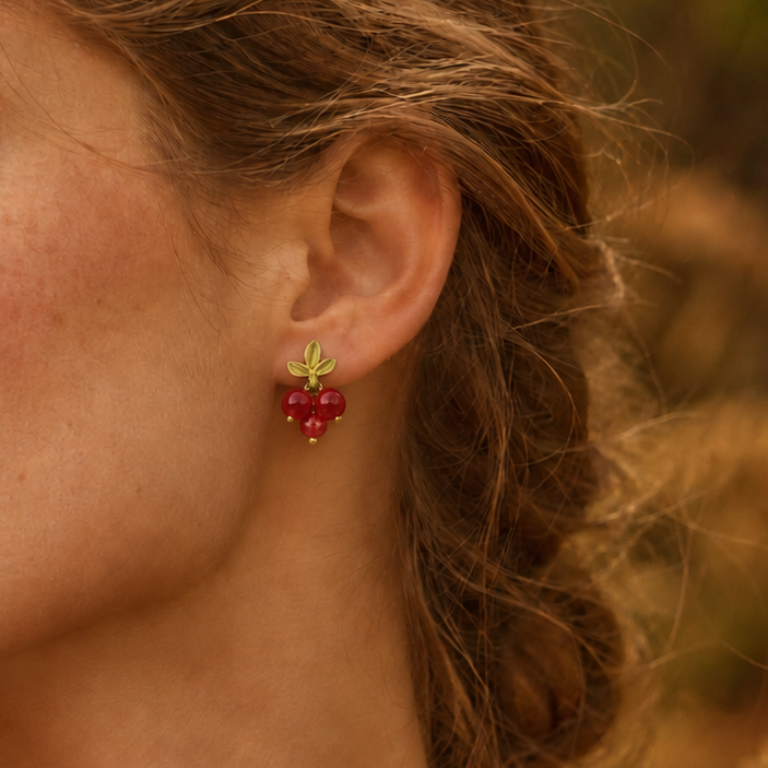 Cranberry Stud Earrings