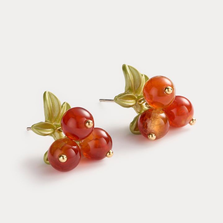 Cranberry Stud Earrings