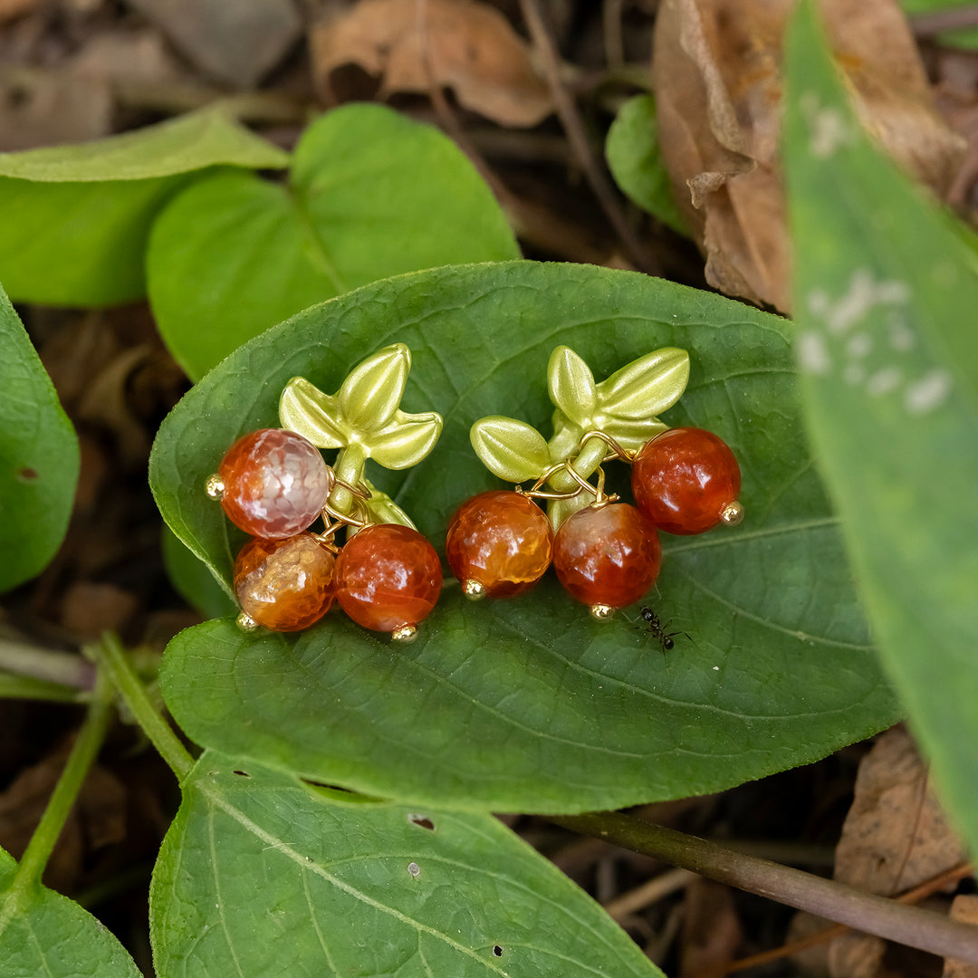 Cranberry Stud Earrings