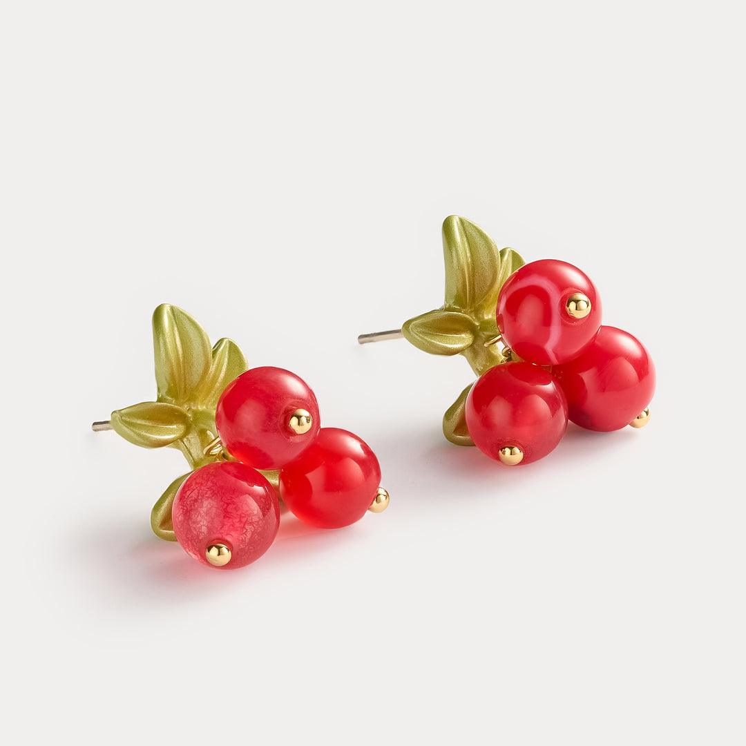 Cranberry Stud Earrings