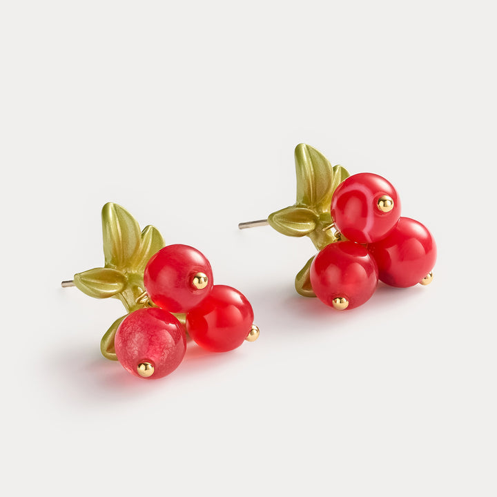 Cranberry Stud Earrings