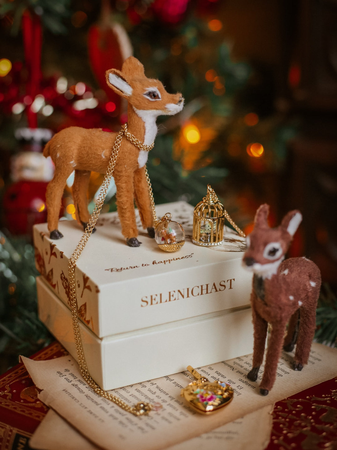 Christmas Reindeer Globe Necklace