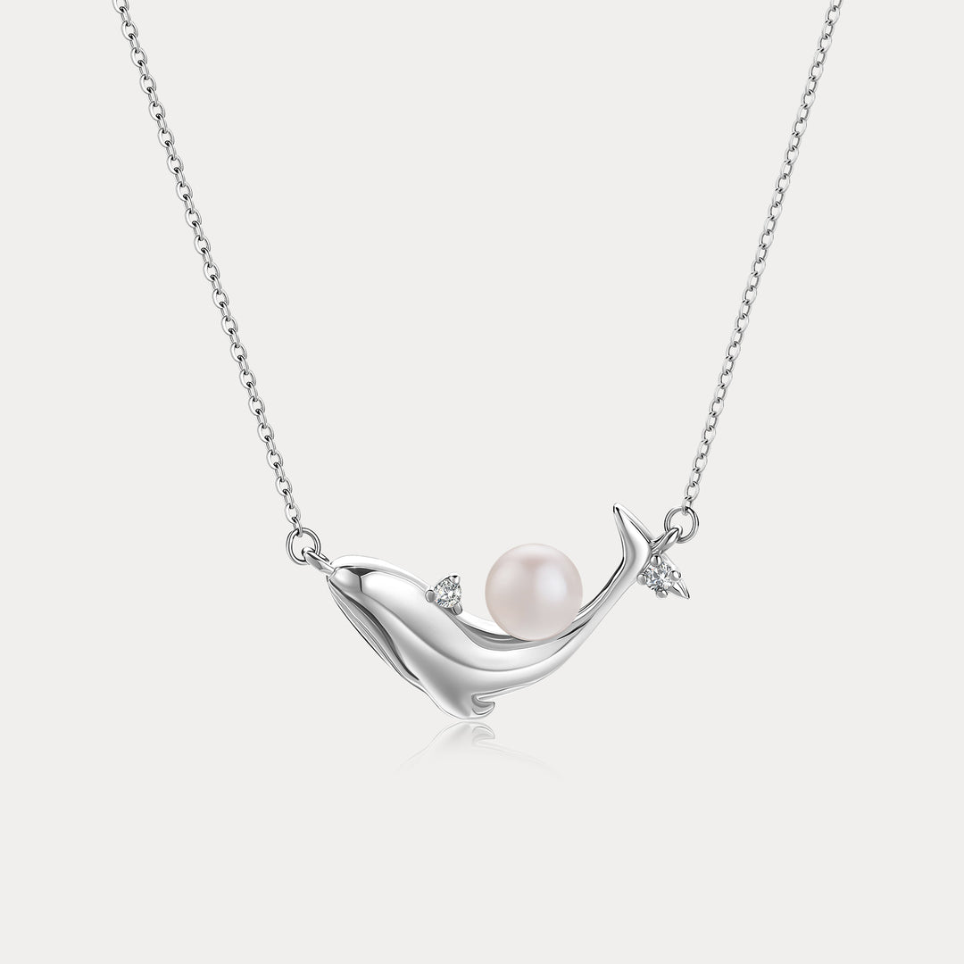 Selenichast Dolphin Pearl Pendant Necklace