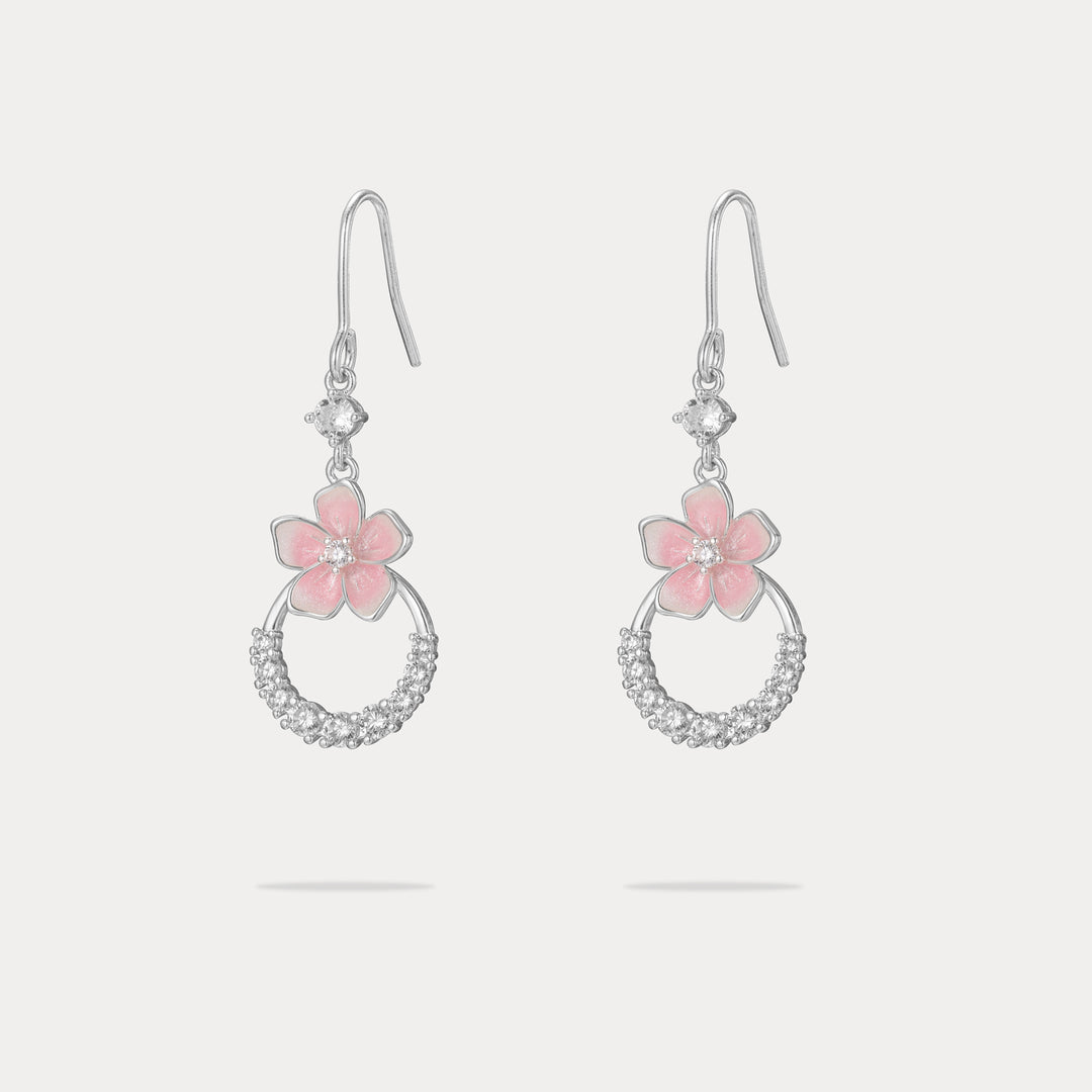 Selenichast Cherry Blossom Silver Earrings