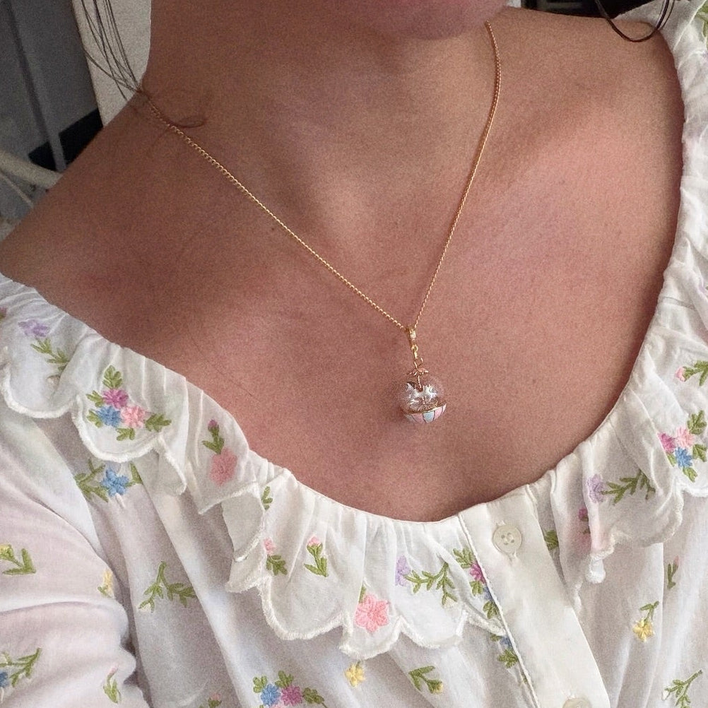 Carousel Globe Necklace Selenichast Enamel Jewelry
