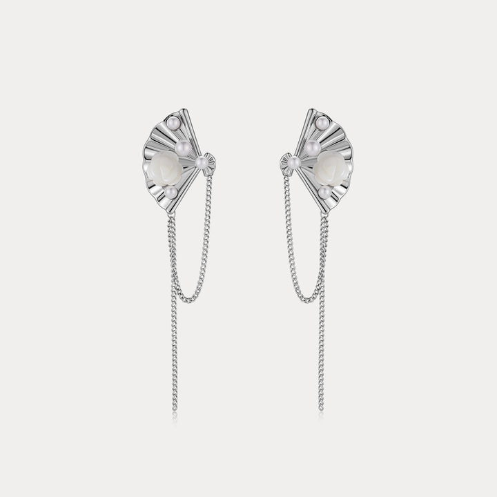 Selenichast Folding Fan Dangle Earrings