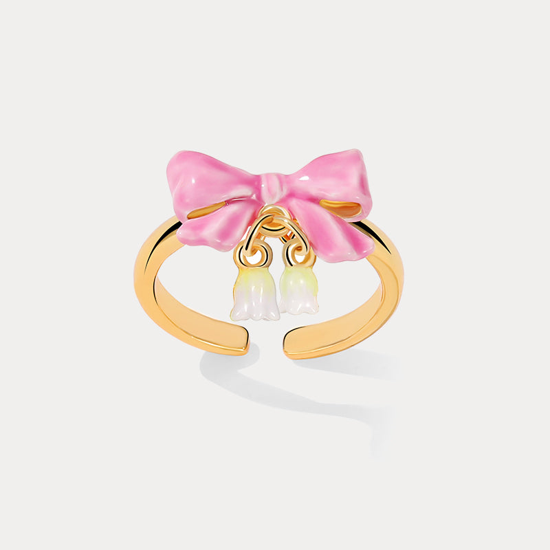 Selenichast Lily Of The Valley Bowknot Ring