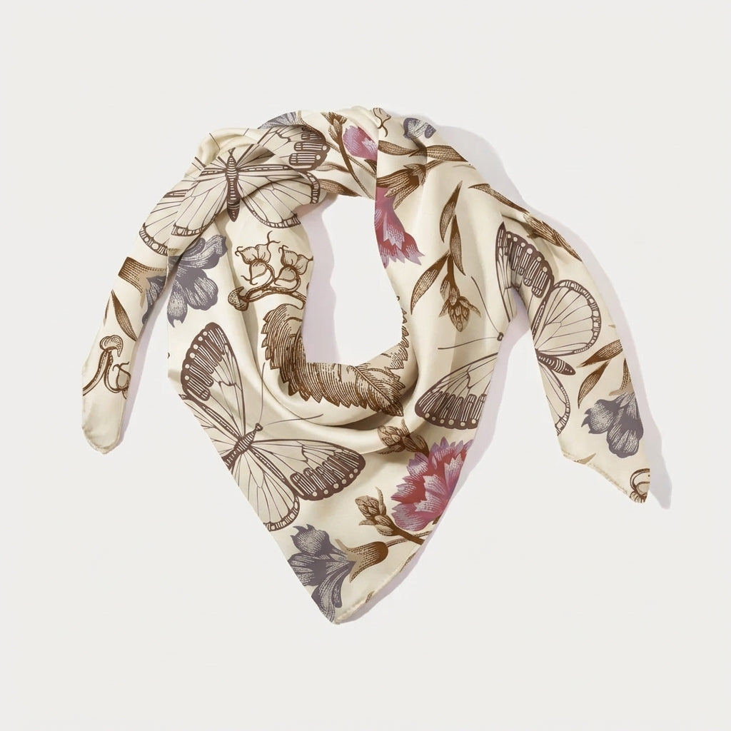 Selenichast Vintage Butterfly Garden Square Scarf Gifts For Women