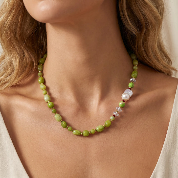 Peridot Bead Necklace