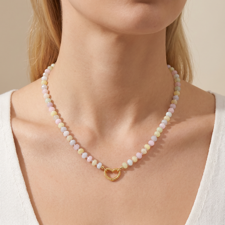Morganite Beaded Necklace