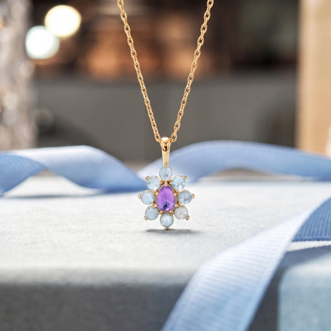Amethyst Flower Necklace