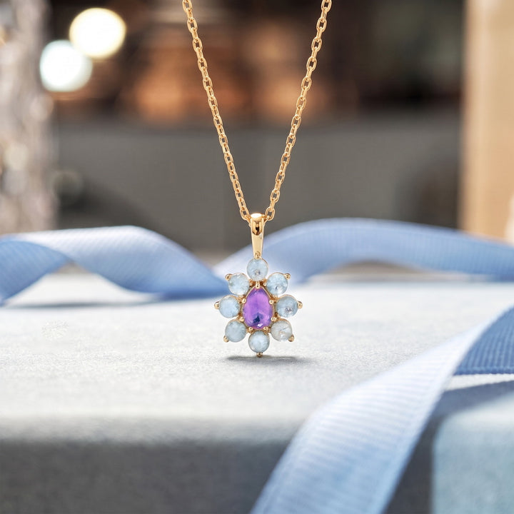 Amethyst Flower Necklace