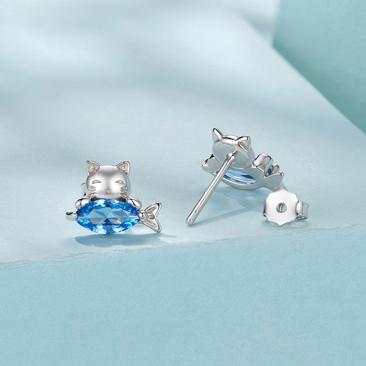 Cat and Fish Earrings