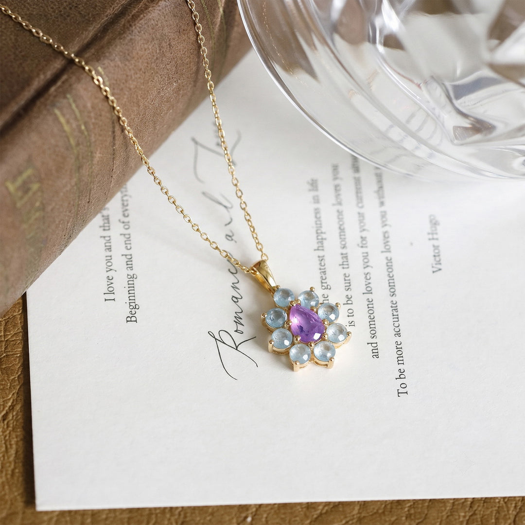 Amethyst Flower Necklace