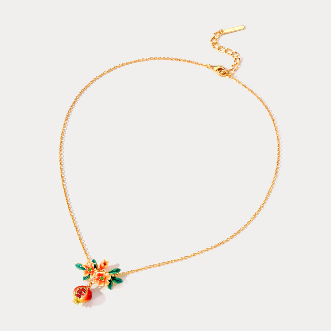  flower pomegranate necklace