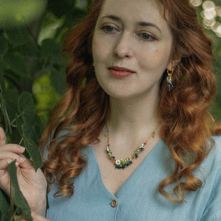 Blueberry Flower Necklace