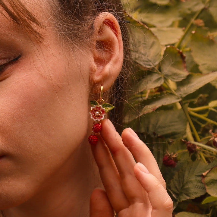 Raspberry Flower Earrings