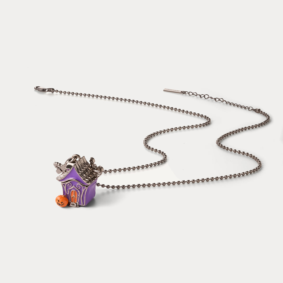 Halloween Black Cat Locket Necklace