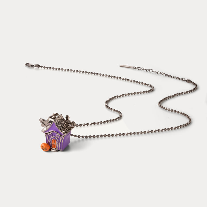 Halloween Black Cat Locket Necklace