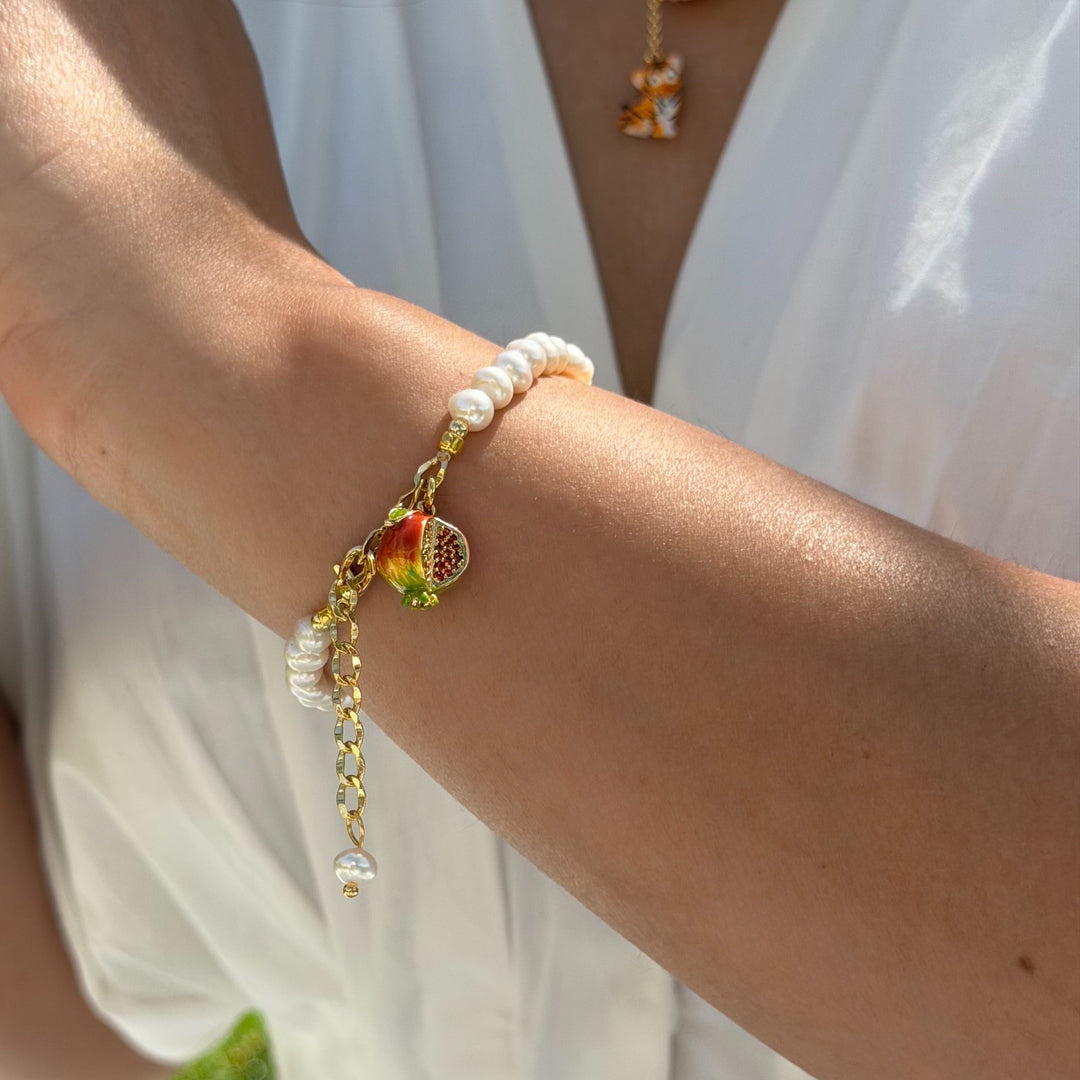 Pomegranate Pearl Bracelet Selenichast