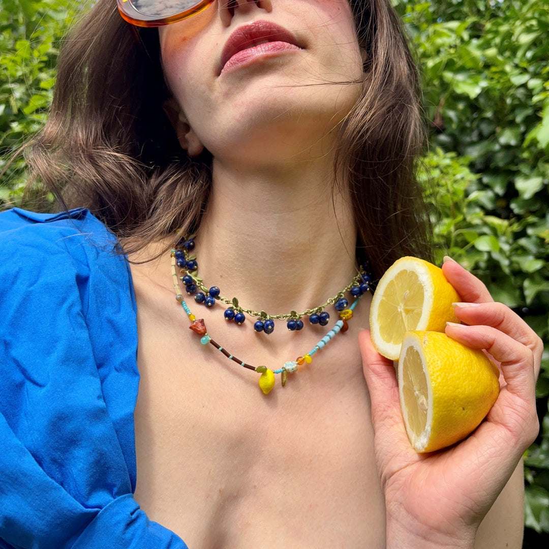 Selenichast Lemon Beaded Necklace
