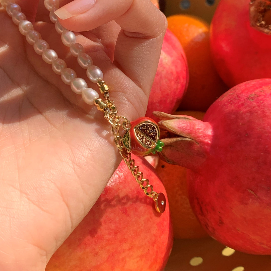 Granatapfel -Perlenarmband