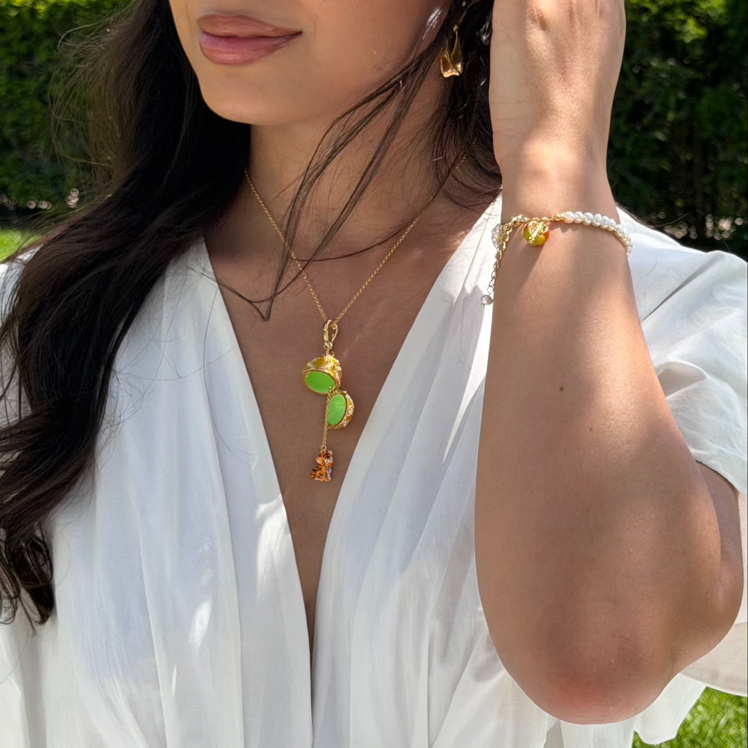Selenichast Tiger Egg Locket Necklace
