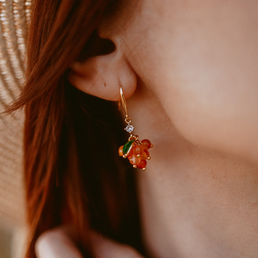 Orange Berry Earrings