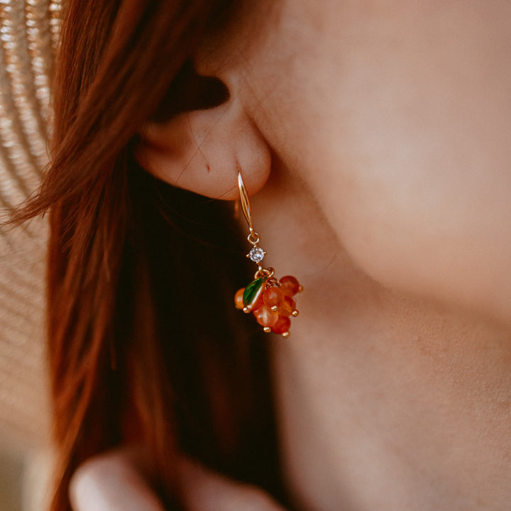 Orange Berry Earrings