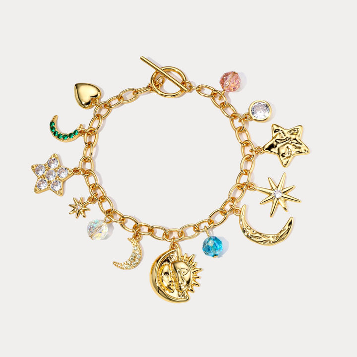 Pulsera de encanto de la estrella de la luna