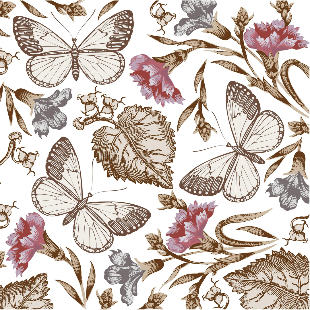 Selenichast Vintage Butterfly Garden Square Scarf