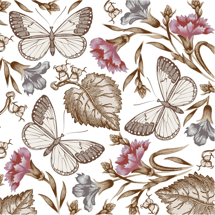 Selenichast Vintage Butterfly Garden Square Scarf