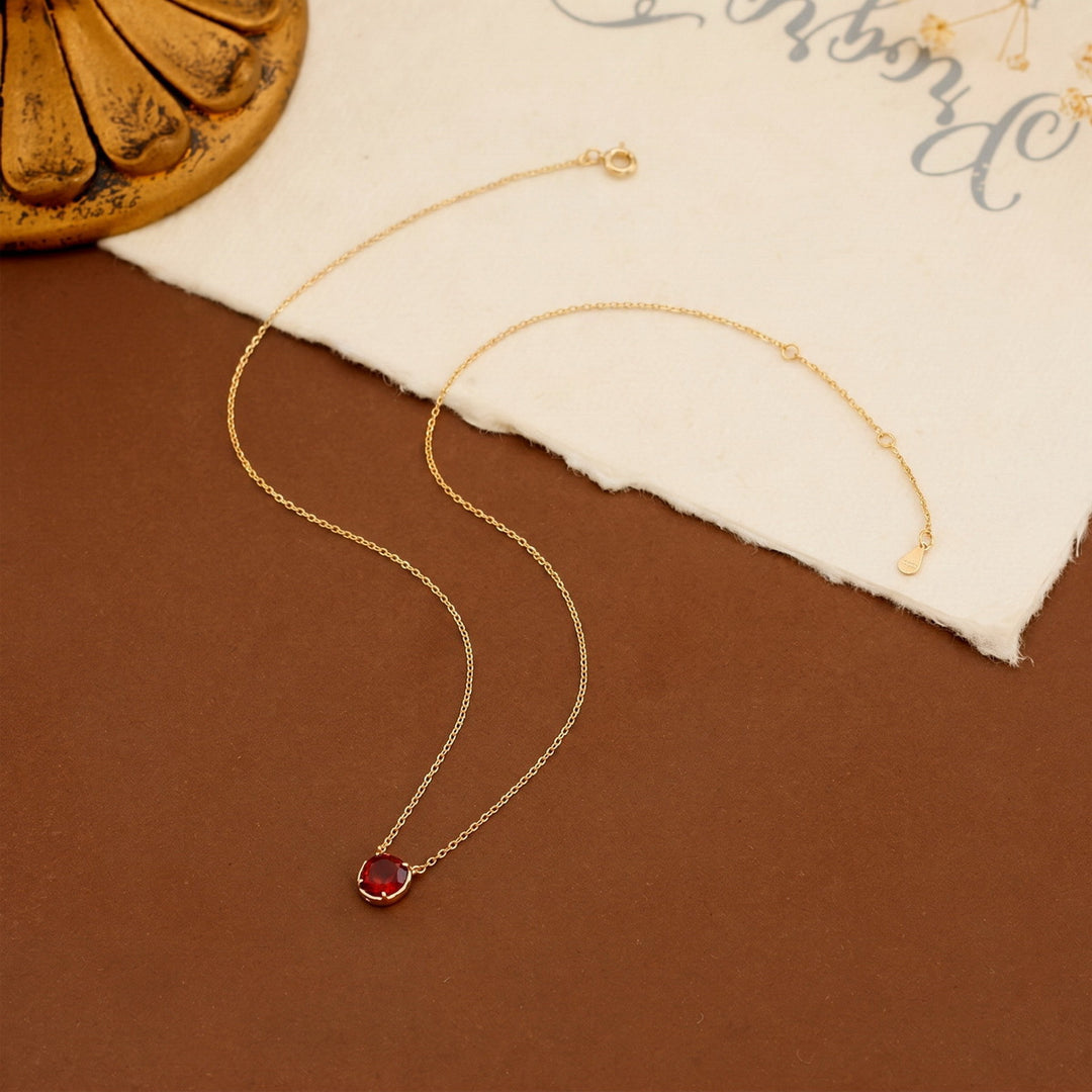 Garnet Birthstone Necklace